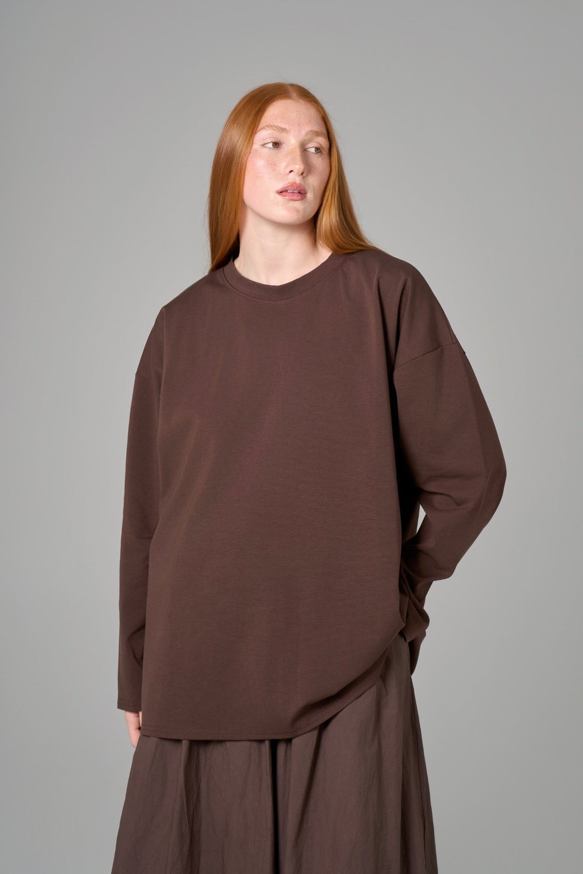 T-SHIRT MANCHES LONGUES  ESSENTIAL [Marron]