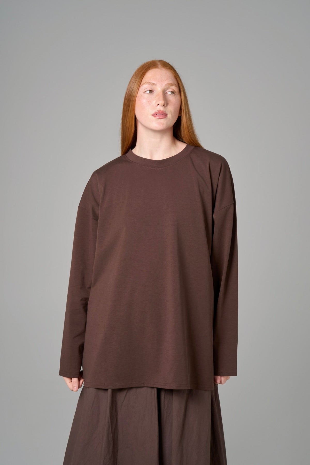 T-SHIRT MANCHES LONGUES  ESSENTIAL [Marron]