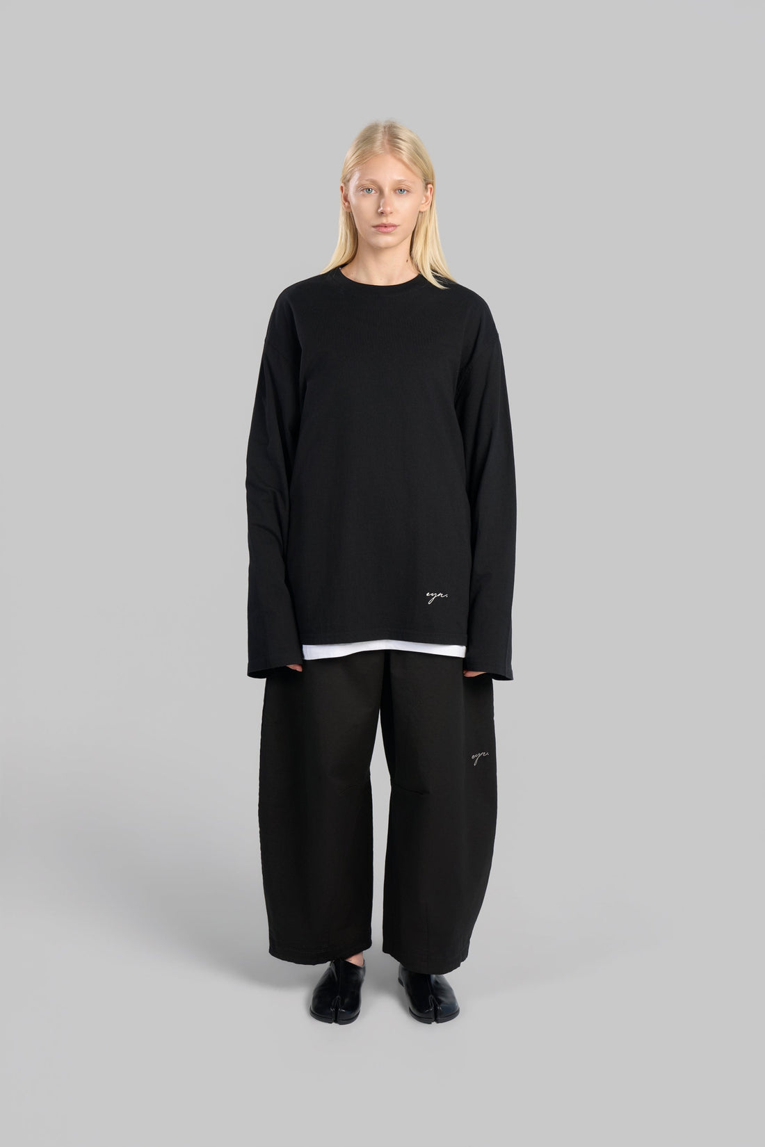 PANTALON BARREL COTON [Noir]