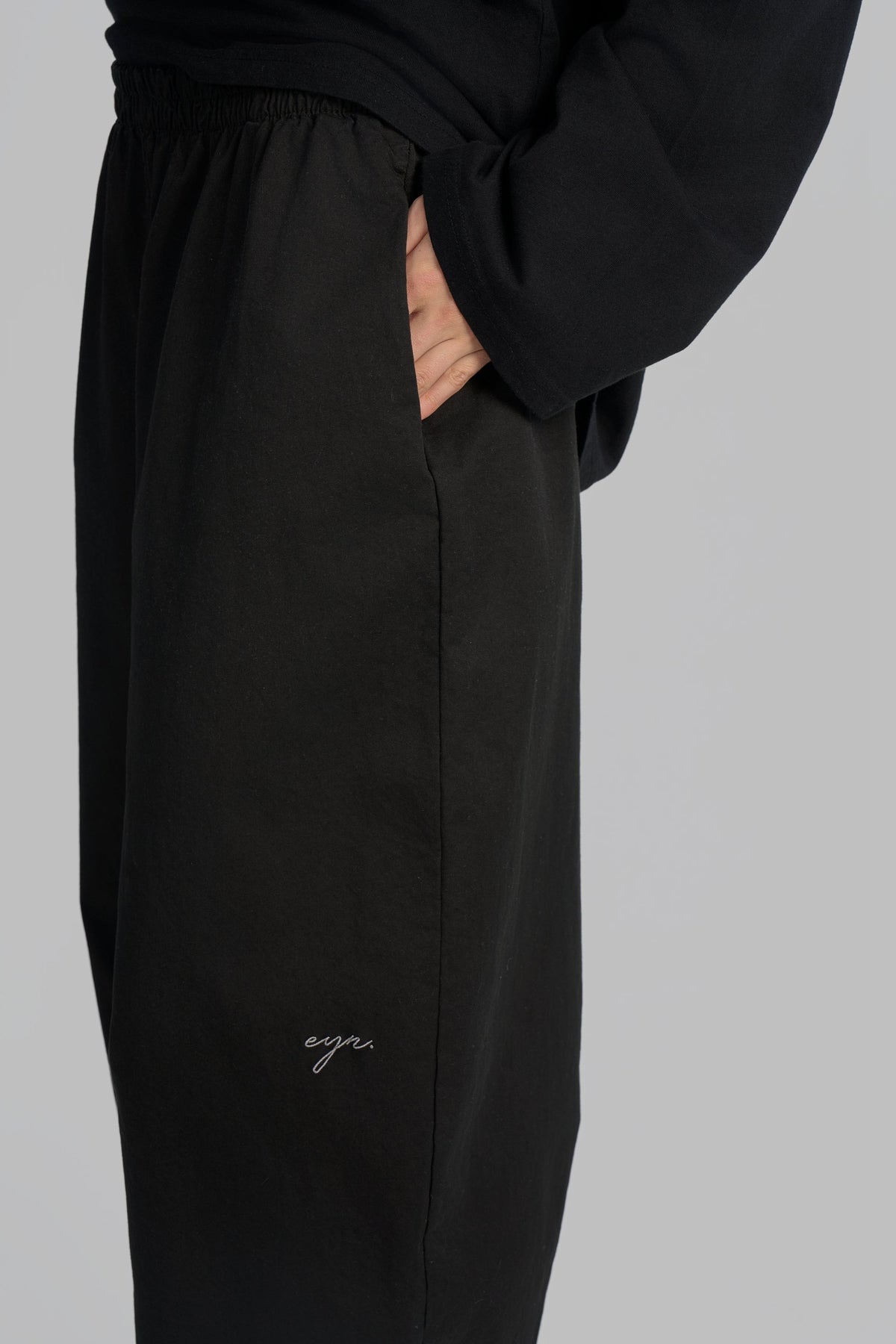 PANTALON BARREL COTON [Noir]