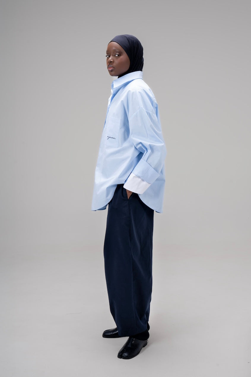CHEMISE OVER À REVERS [BABY BLUE]