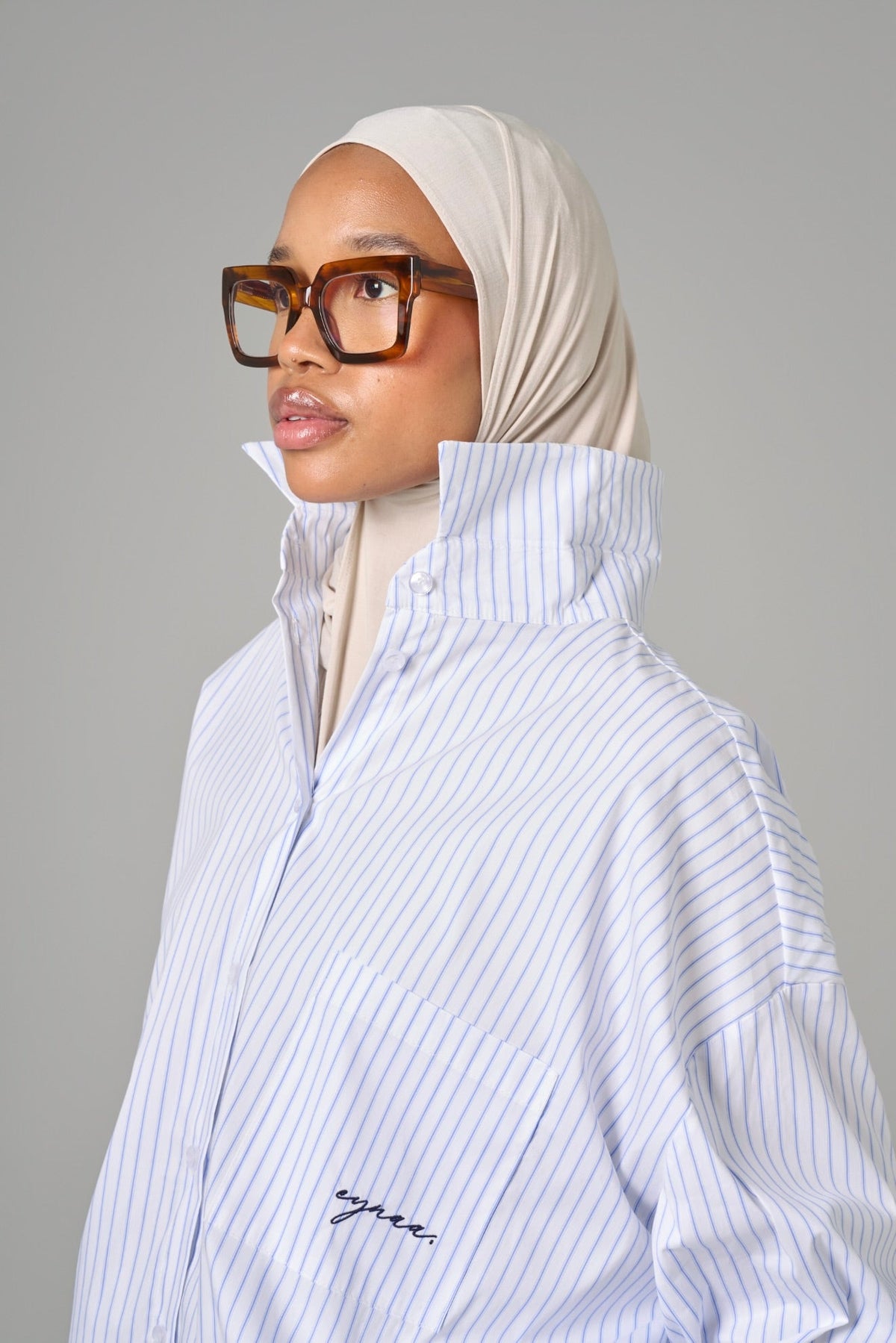 CHEMISE OVER [Blanc rayée]