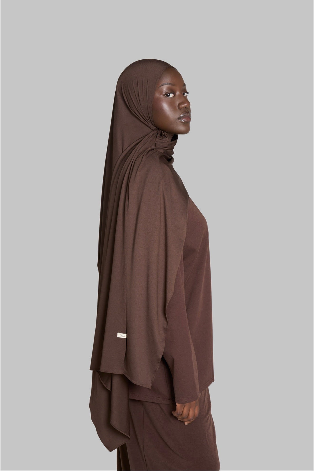 HIJAB JERSEY BAMBOU [Dark brown]
