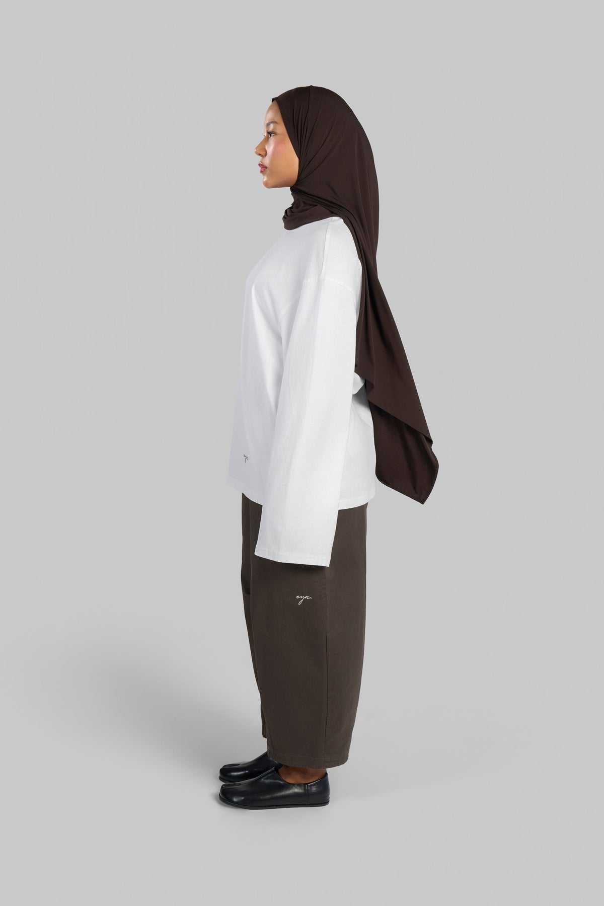 PANTALON BARREL COTON [BROWN]