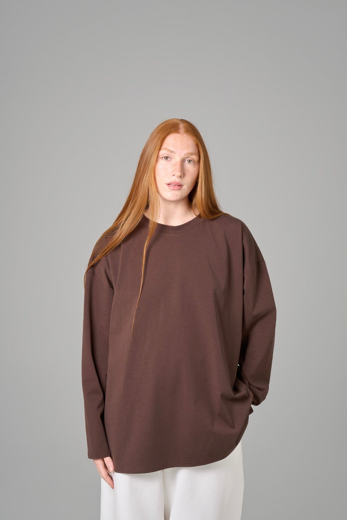 T-SHIRT MANCHES LONGUES  ESSENTIAL [Marron]