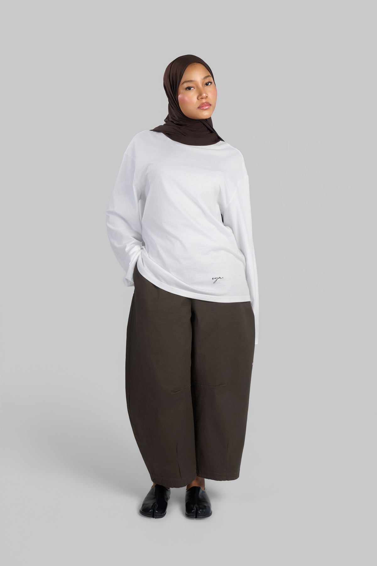 PANTALON BARREL COTON [BROWN]