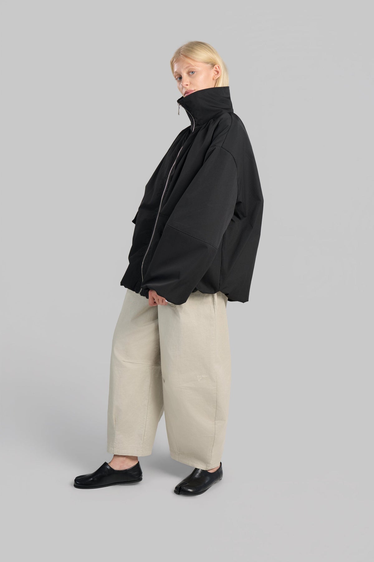 PANTALON BARREL COTON [BEIGE]