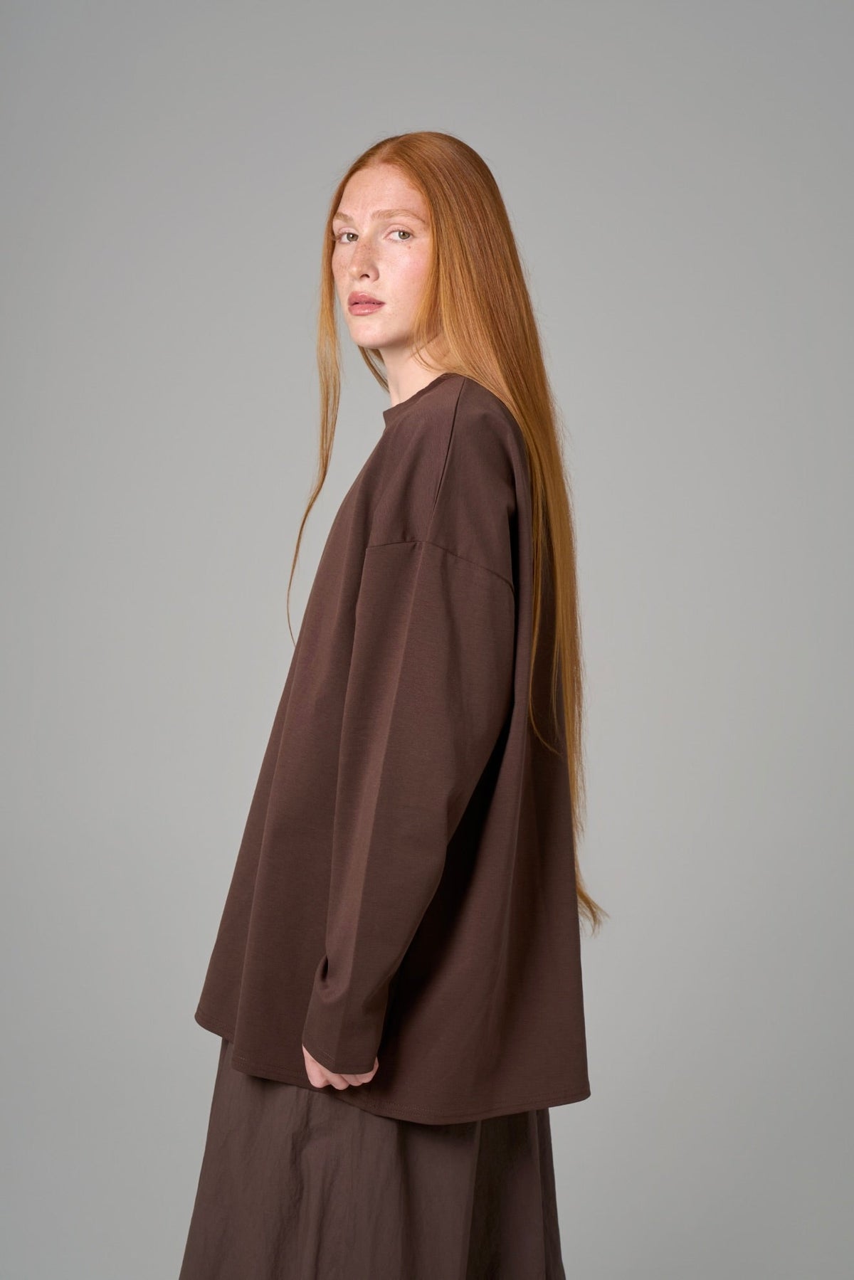 T-SHIRT MANCHES LONGUES  ESSENTIAL [Marron]
