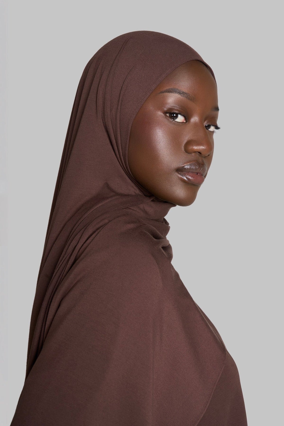 HIJAB JERSEY BAMBOU [Dark brown]