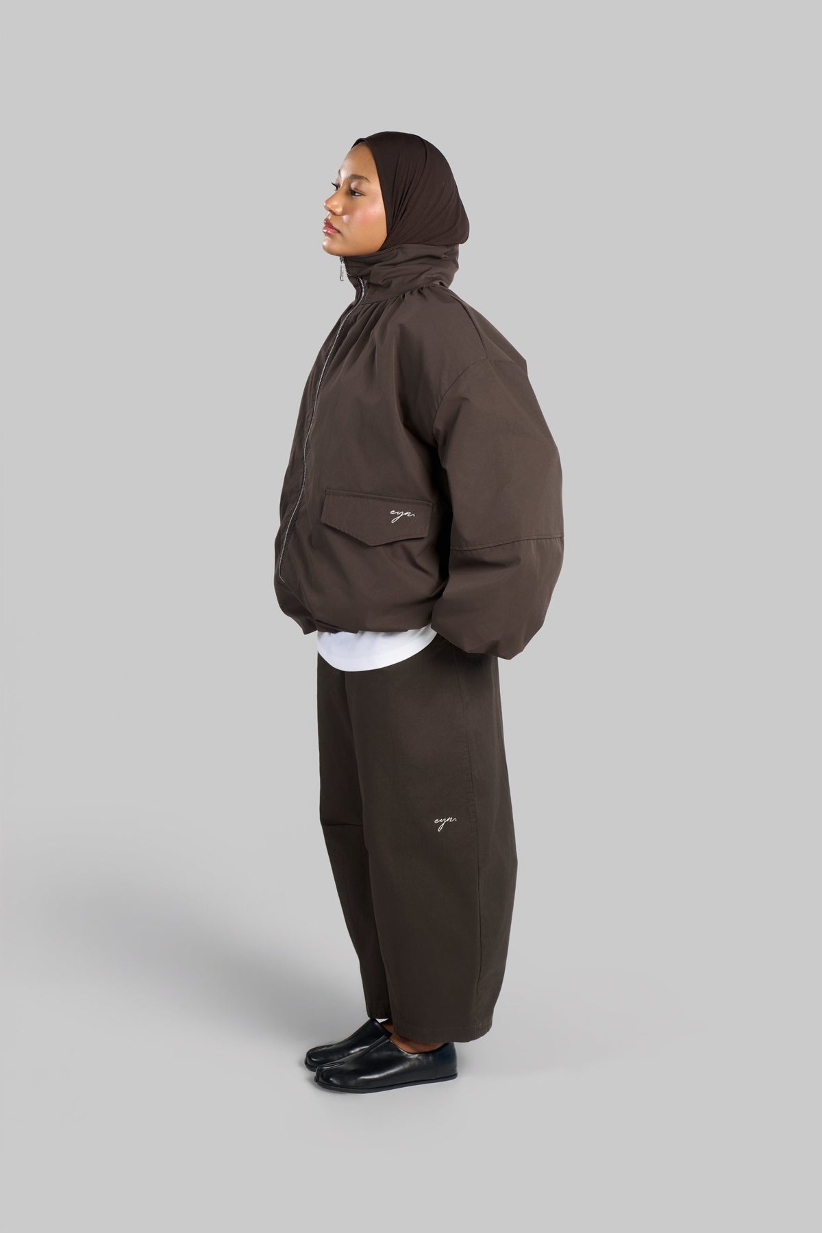 PANTALON BARREL COTON [BROWN]