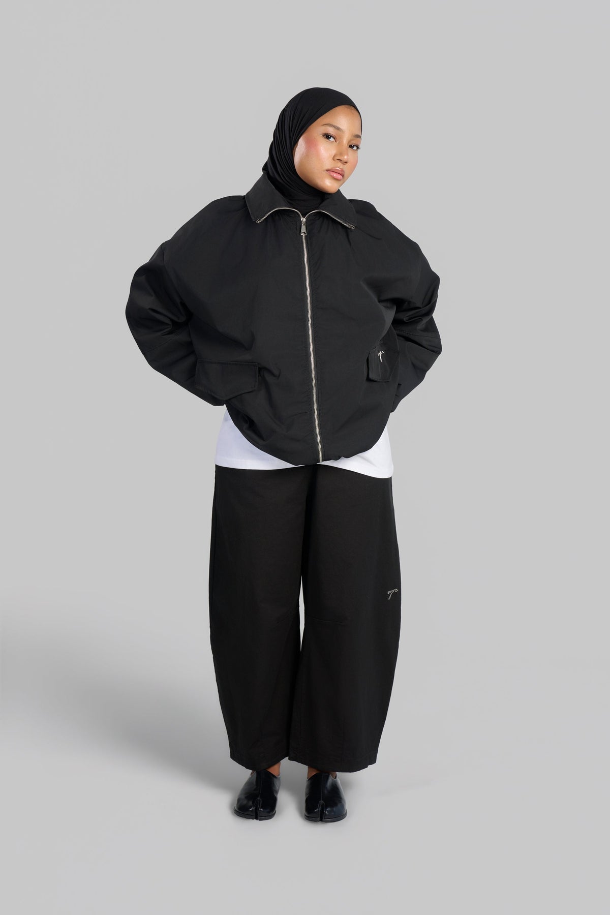 PANTALON BARREL COTON [Noir]